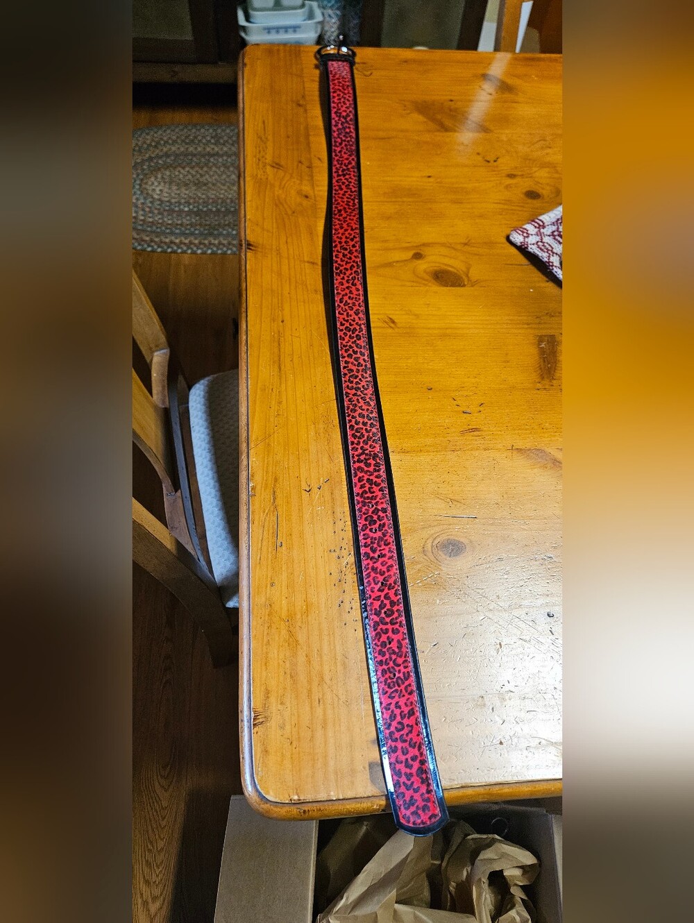 White House Black Market Red Leopard Trim Accent Strap